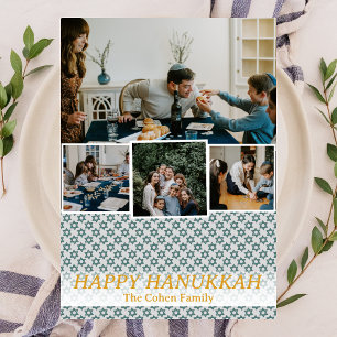 Cartão De Festividades Amor e Luz Foto da família Hanukkah Collage