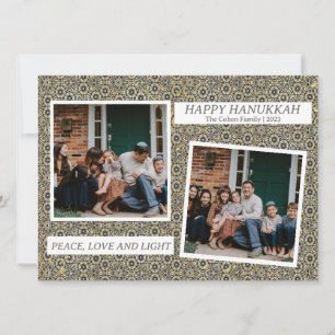Cartão De Festividades Amor e Luz   Foto Elegante da família Hanukkah 2