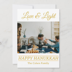 Cartão De Festividades Amor e Luz Foto simples da família Hanukkah