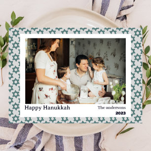 Cartão De Festividades Amor e Luz Foto simples da família Hanukkah