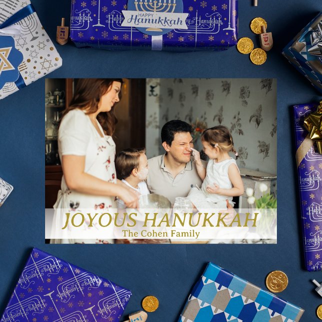 Cartão De Festividades Amor e Luz | Foto simples da família Hanukkah (Criador carregado)
