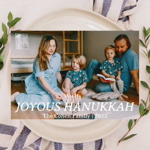 Cartão De Festividades Amor e Luz Foto simples da família Hanukkah