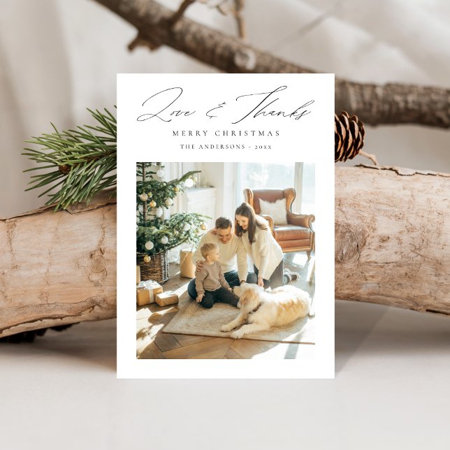 Cartão De Festividades Amor e Obrigados | Natal da família moderna (Criador carregado)