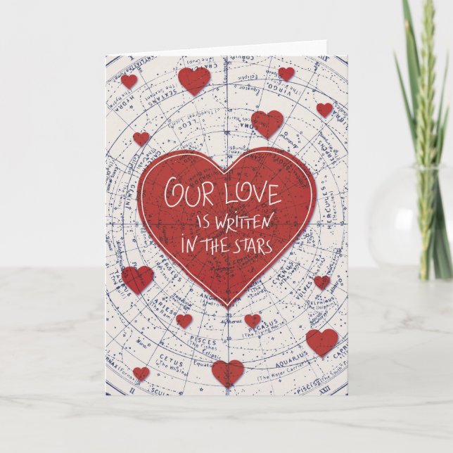 Cartão De Festividades Amor escrito nas estrelas (Frente)