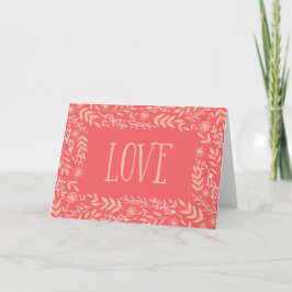Cartão De Festividades Amor Floral Russo | Laranja-rosca |