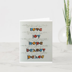 CARTÃO DE FESTIVIDADES AMOR JOVEM ESPERA BELEZA DE PAZ