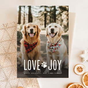 Cartão De Festividades Amor Joy Cachorro Bonito Foto de Natal