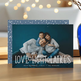 Cartão De Festividades Amor, Luz e Trás | Foto de Hanukkah