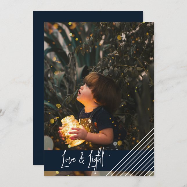 Cartão De Festividades Amor moderno e simples e Hanukkah leve (Frente/Verso)