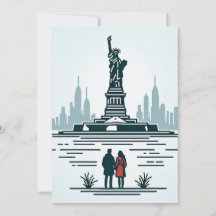 Amor na Ilha Liberty. Abrace o amor de NYC