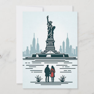 Cartão De Festividades Amor na Ilha Liberty. Abrace o amor de NYC
