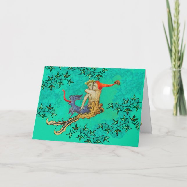 Cartão De Festividades AMOR NO ABYSS Sereia e Triton Valentine Day (Frente)