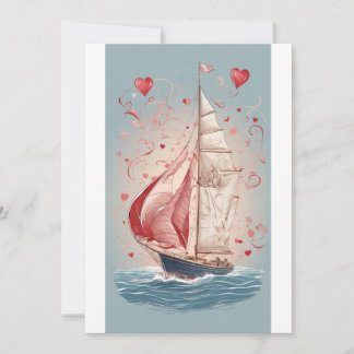Cartão De Festividades Amor no Horizonte: Dia dos Namorados no veleiro ve