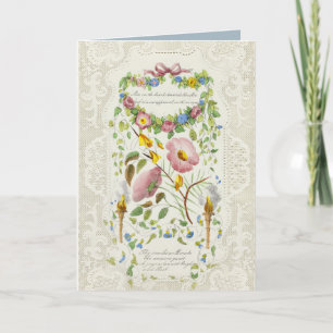 Cartão De Festividades Amor no Namorados do Hearts Vintage