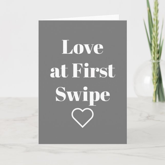 Cartão De Festividades Amor no primeiro dia, Cinza Engraçada Dia dos Namo (Frente)