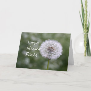 Cartão De Festividades Amor Nunca Cai Dandelion Corinthians 13