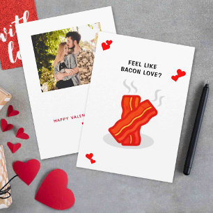 Cartão De Festividades Amor por Bacon Humor Valentão Dia dos Namorados