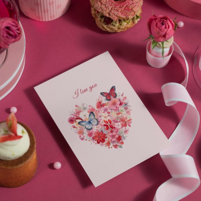 Cartão De Festividades Amor que Bate Asa | Texto e Nome Personalizado (Criador carregado)