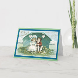 Cartão De Festividades Amor sob guarda-chuva