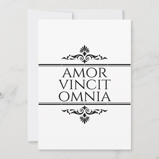 Cartão De Festividades Amor Vincit Omnia - O Amor Conquista Tudo (Frente)