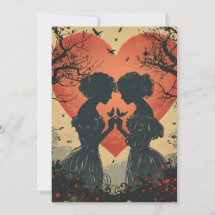 Cartão De Festividades Amor Vintage LGBTQ Dia dos Namorados 