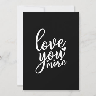 Cartão De Festividades Amor Você Mais Design Minimalista Preto