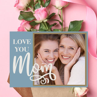 Cartão De Festividades Amor Você Mamãe Foto e Texto Personalizados