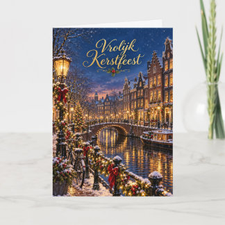 Cartão De Festividades Amsterdão Grachten Feliz Natal