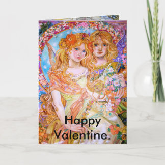 Cartão De Festividades An angel in the spring and lovers., Happy Valen...