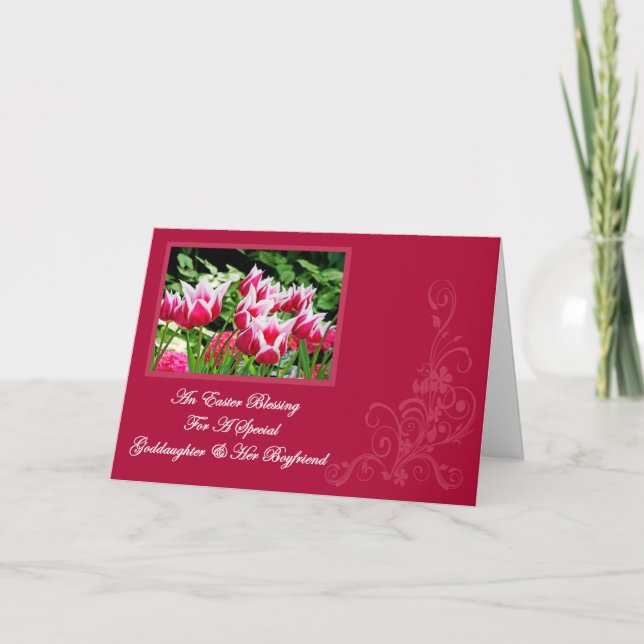 Cartão De Festividades An Easter Blessing Card Goddaughter & HerBoyfriend (Frente)