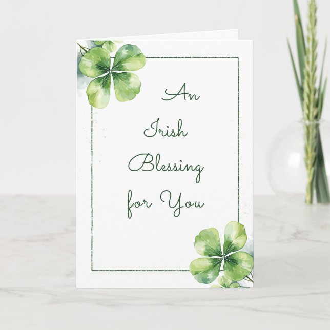 Cartão De Festividades An Irish Blessing – Christian St. Patrick’s Day  (Frente)