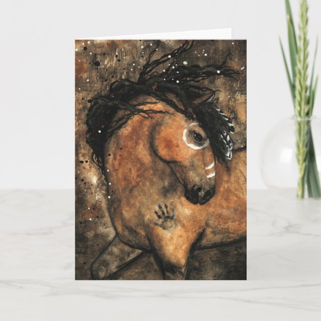 Cartão De Festividades Ancestrais Primitivos Majestosos Pony (Frente)