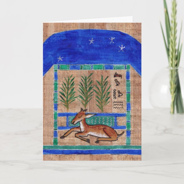 Cartão De Festividades Ancient Egyptian Aries Birthday Card (Frente)