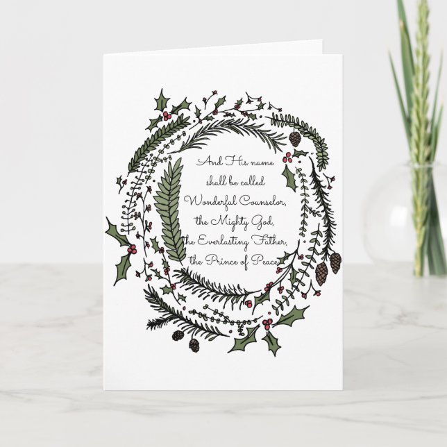 Cartão De Festividades And His Name Shall Be Called Christmas Card (Frente)