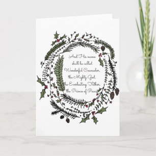 Cartão De Festividades And His Name Shall Be Called Christmas Card