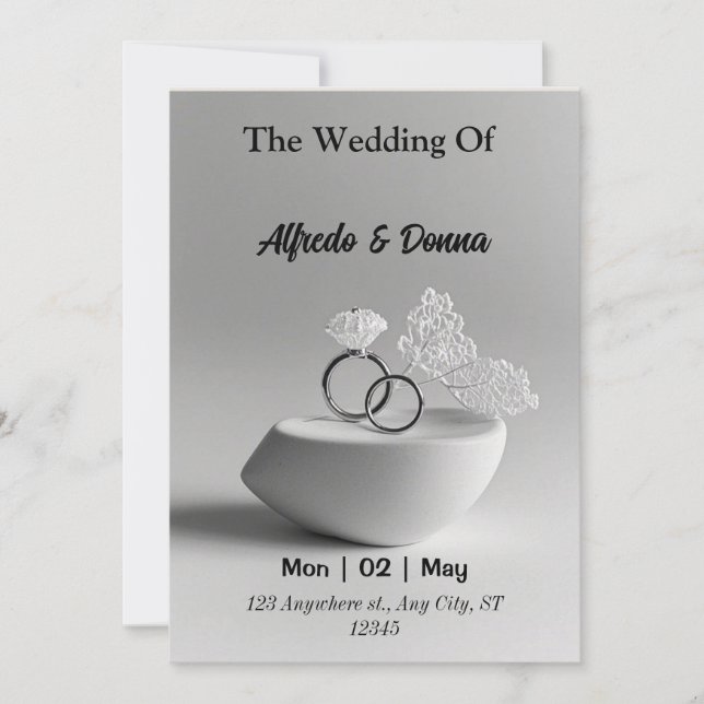 Cartão De Festividades Anéis de Casamento (Frente)
