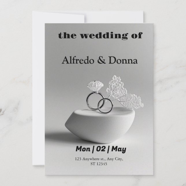 Cartão De Festividades Anéis de Casamento (Frente)