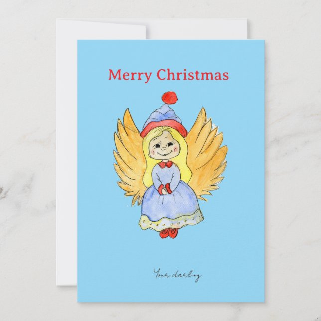 Cartão De Festividades Angel Christmas (Frente)