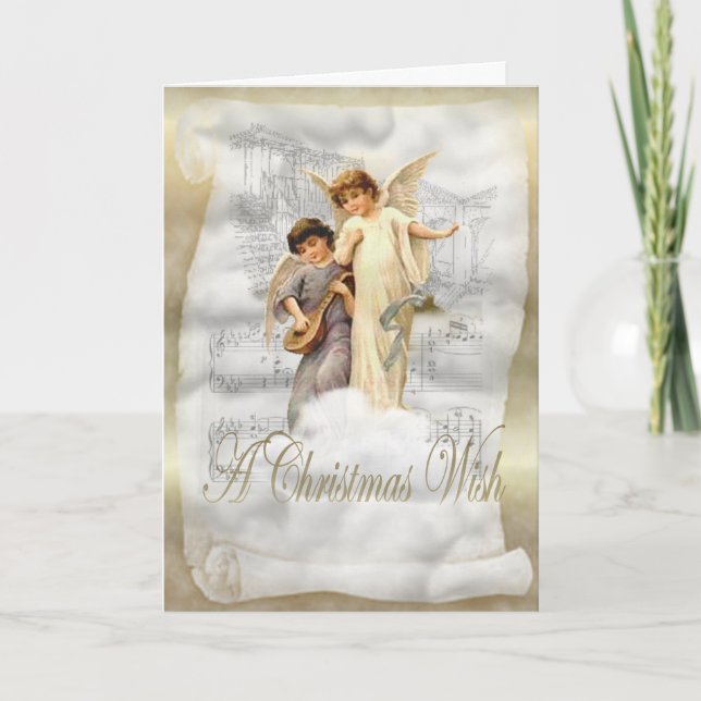 Cartão De Festividades Angel Christmas Card (Frente)