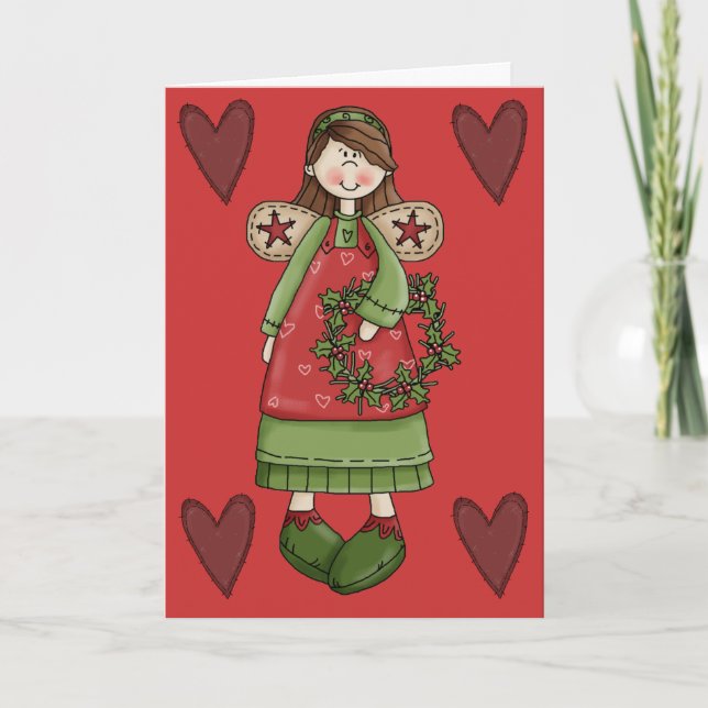 Cartão De Festividades Angel Christmas Card by SRF (Frente)