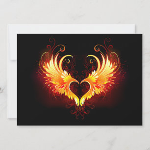 Cartão De Festividades Angel Fire Heart with Wings