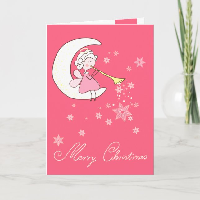 Cartão De Festividades Angel Playing Trumpet (Frente)