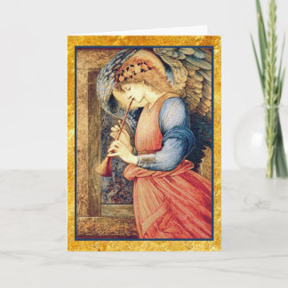 Cartão De Festividades Angel Tocando um Flageolet no Natal