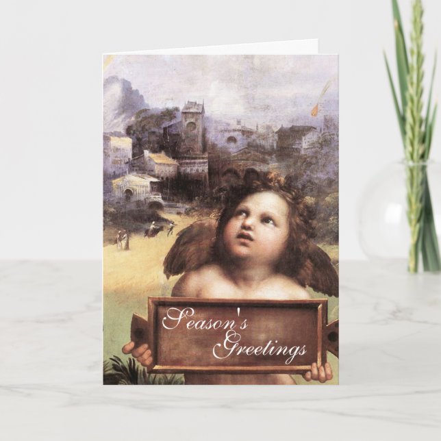 Cartão De Festividades ANGEL, Wingner Cherub, Red Ruby, Pergaminho (Frente)