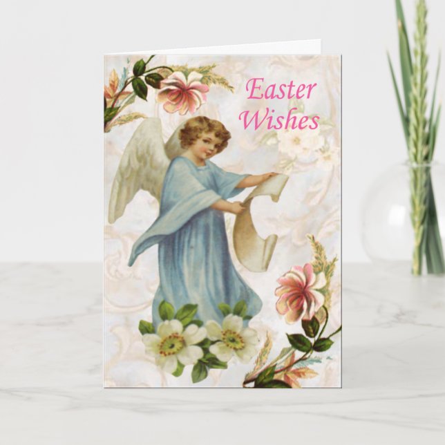 Cartão De Festividades Angelic Easter Card (Frente)