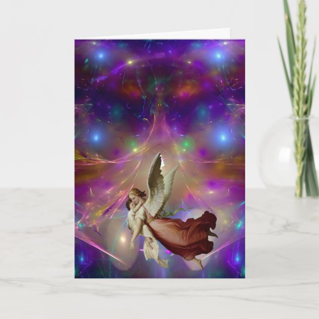 Cartão De Festividades Angelic Sojourn Christmas Card (Frente)