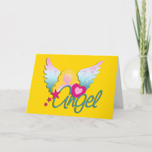 Cartão De Festividades Angels Love amarelo