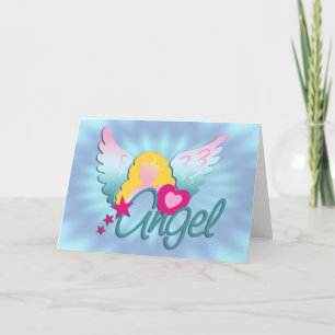 Cartão De Festividades Angels Love Brilho azul