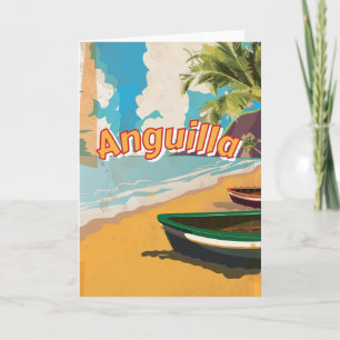Cartão De Festividades Anguilla Vintage Poster