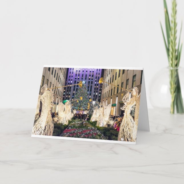 Cartão De Festividades Ângulos com chifres e árvore (Frente)